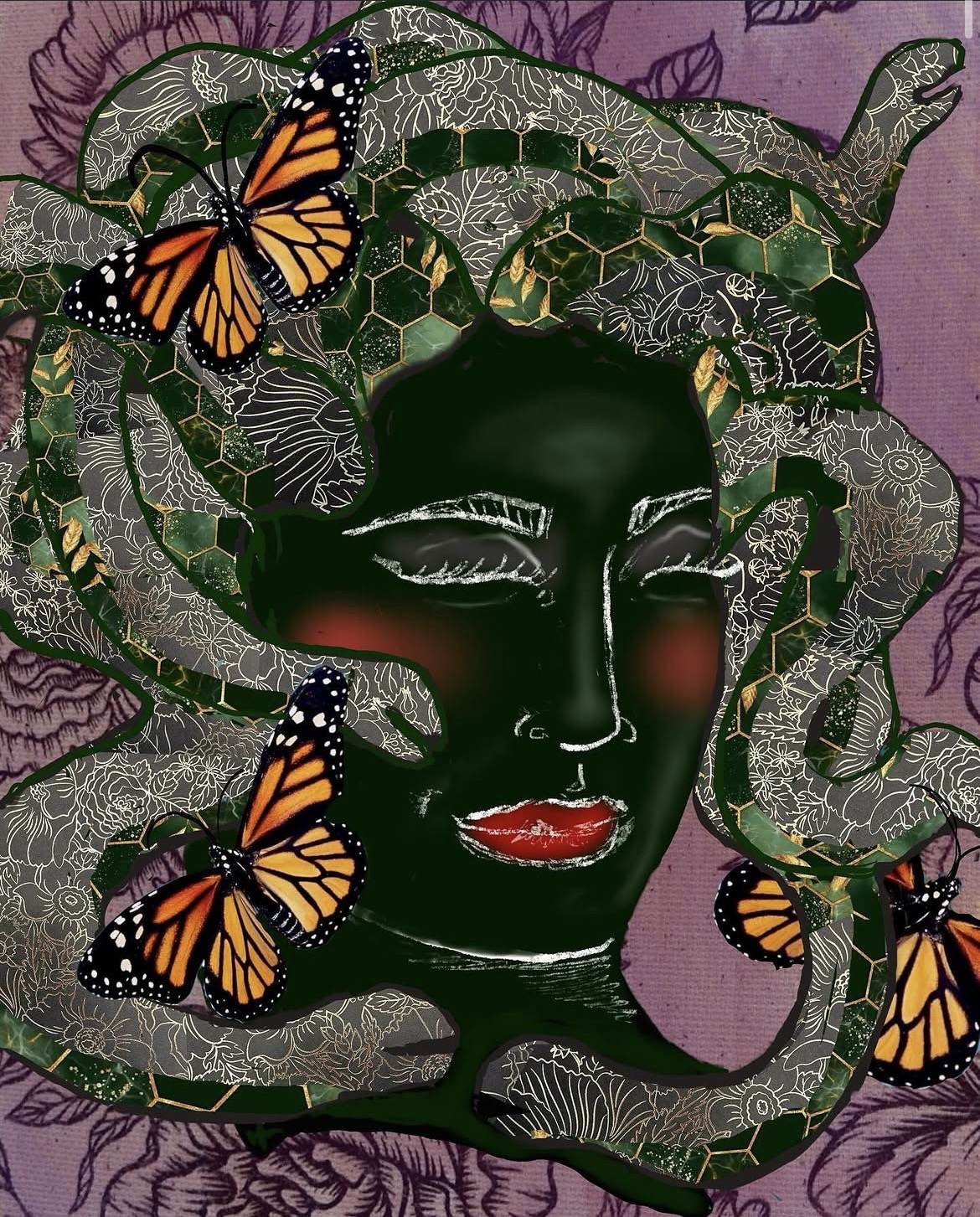 Original Medusa butterfly artwork